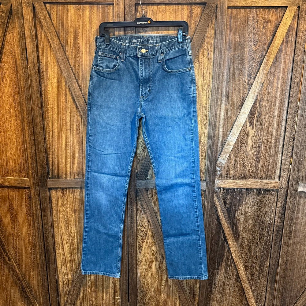 Carhartt Men's Classic Blue Straight Jeans 31x34